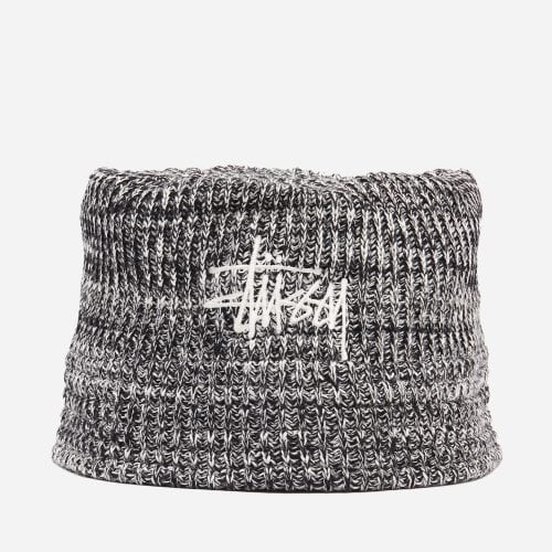 Stussy Knit Bucket Hat in Black Mixed Yarn : Stussy UK
